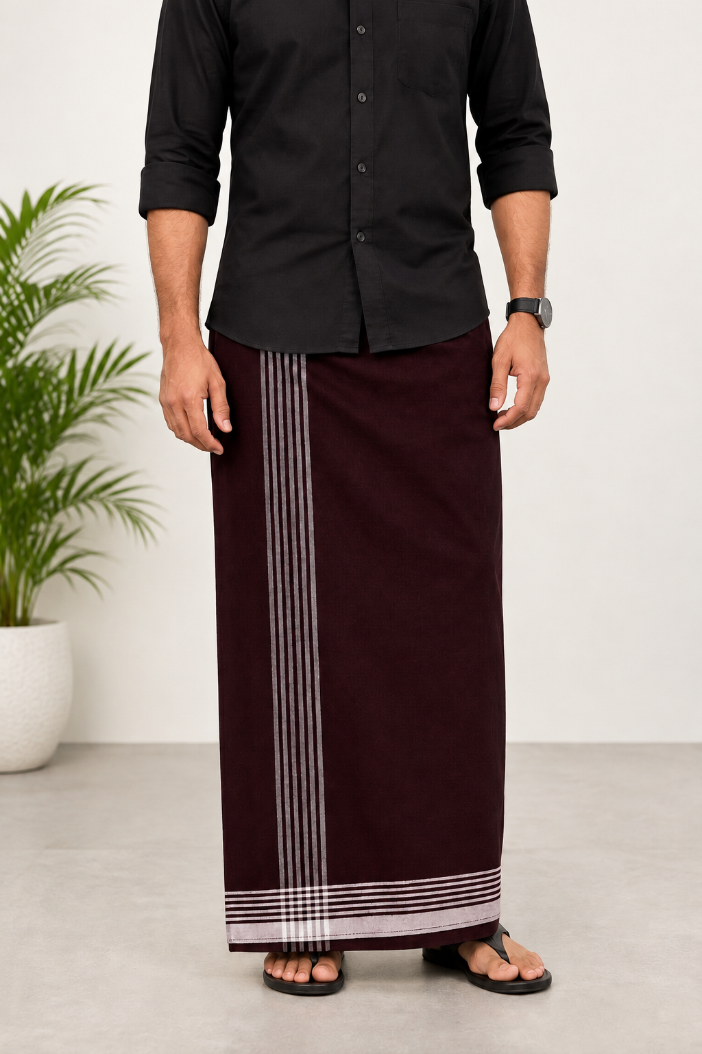Auraline Burgundy Dhoti SM03