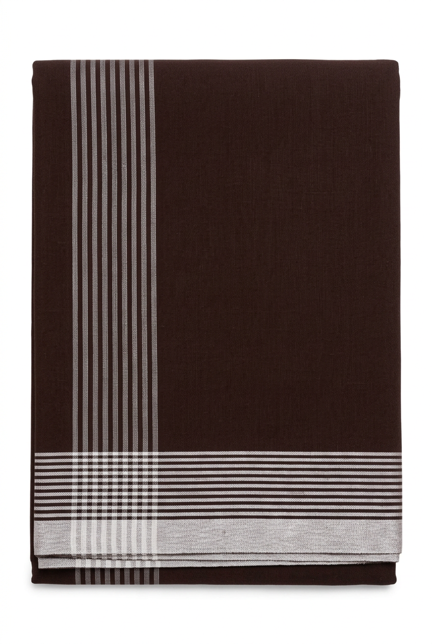 Dark Brown Mundu - White Background